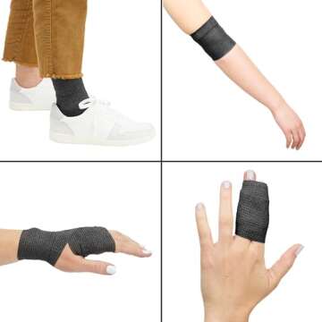 Juvale 12 Rolls Adhesive Bandage Wrap - 2 in x 5 Yds Cohesive Vet Wrap - Breathable Elastic Tape for...