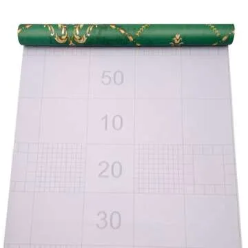 Yifasy Furniture Liner Green Royal Floral Shelf Drawer Lining Paper Self-Adhesive PVC Waterproof Cabinet Door Sticker 118x17.7 Inch