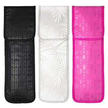 The Beachwaver Co. Storage Pouch - Carrying Pouch for Hair Tool Storage - Pairs Well with Beachwaver Curling Irons and Coast Pro Straightening Irons - Pink Arrows