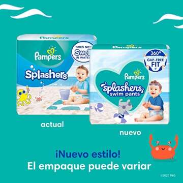 Pampers Splashers Swim Diapers Large 10 Ct for Little Swimmers