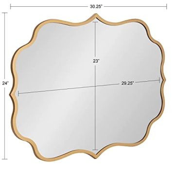 Kate and Laurel Higby Scalloped Wall Mirror 24x31 Gold