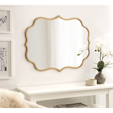 Kate and Laurel Higby Scalloped Wall Mirror 24x31 Gold