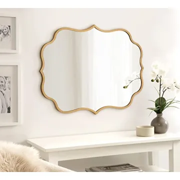 Kate and Laurel Higby Scalloped Wall Mirror 24x31 Gold