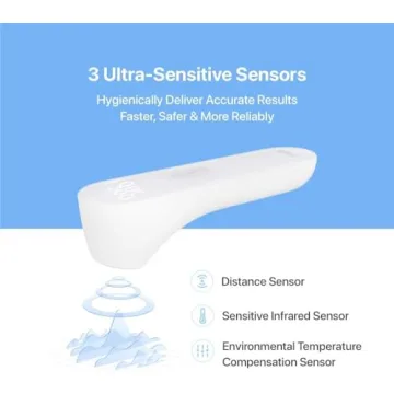 iHealth No-Touch Forehead Thermometer, Infrared Digital Thermometer for Adults and Kids, Touchless Baby Thermometer, 3 Ultra-Sensitive Sensors, Large LED Digits, Quiet Vibration Feedback, Non Contact