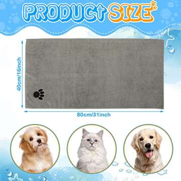 Chumia Microfiber Dog Towels - 4 Pack Soft & Absorbent