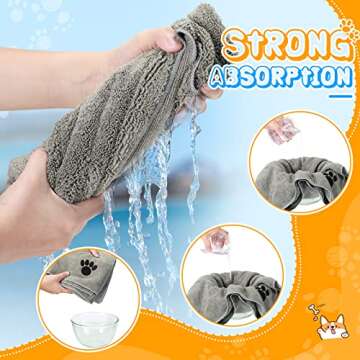Chumia Microfiber Dog Towels - 4 Pack Soft & Absorbent