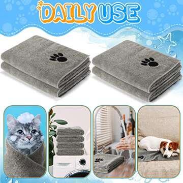 Chumia Microfiber Dog Towels - 4 Pack Soft & Absorbent