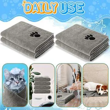 Chumia Microfiber Dog Towels - 4 Pack Soft & Absorbent
