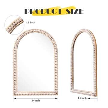 Gold Arch Mirror,20x30 Rustic Farmhouse Mirrors for Wall Decor,Gold Modern Metal Distressed Vanity A...