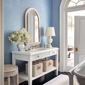 Gold Arch Mirror,20x30 Rustic Farmhouse Mirrors for Wall Decor,Gold Modern Metal Distressed Vanity Accent Arch Beaded Mirror for Bathroom,Living Room,Washroom,Bedroom