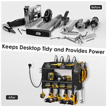 CCCEI Wall Mount Power Tool Organizer with Charging Station