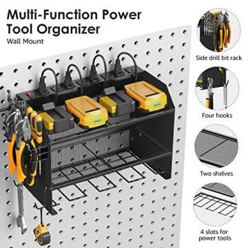CCCEI Wall Mount Power Tool Organizer with Charging Station