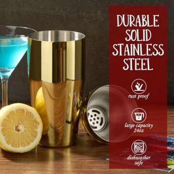 12-Piece Cocktail Shaker Bartender Kit with Bamboo Stand