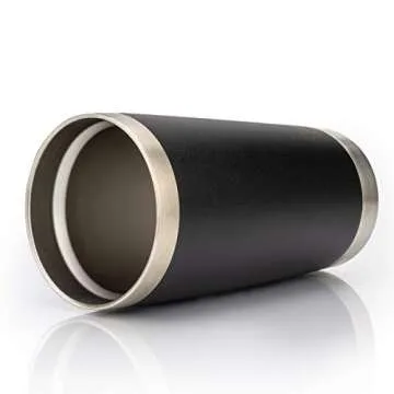 CIVAGO 20oz Insulated Stainless Steel Tumbler, Coffee Tumbler with Lid and Straw, Double Wall Vacuum Travel Coffee Mug, Powder Coated Tumbler Cup (Black, 12 Pack)