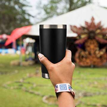 CIVAGO 20oz Insulated Stainless Steel Tumbler, Coffee Tumbler with Lid and Straw, Double Wall Vacuum Travel Coffee Mug, Powder Coated Tumbler Cup (Black, 12 Pack)