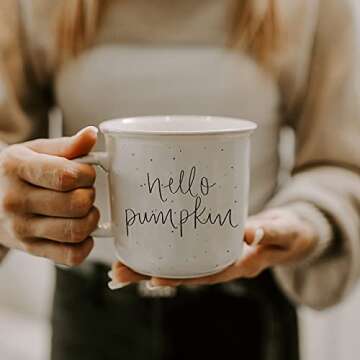 Sweet Water Decor Fall Coffee Mugs | Seasonal 16oz Ceramic Campfire Coffee Cup | Microwave & Dishwas...