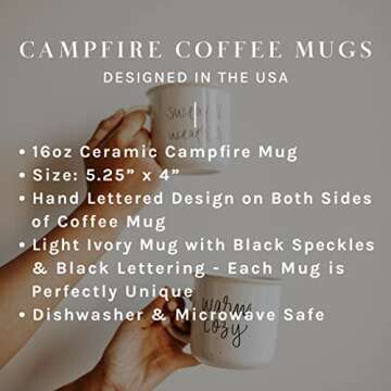 Sweet Water Decor Fall Coffee Mugs | Seasonal 16oz Ceramic Campfire Coffee Cup | Microwave & Dishwasher Safe Autumn Mug Great for Halloween, Pumpkin Spice Lattes & Thanksgiving (Hello Pumpkin)