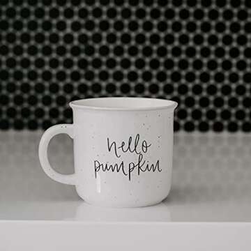 Sweet Water Decor Fall Coffee Mugs | Seasonal 16oz Ceramic Campfire Coffee Cup | Microwave & Dishwasher Safe Autumn Mug Great for Halloween, Pumpkin Spice Lattes & Thanksgiving (Hello Pumpkin)