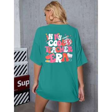 Teacher Shirt Women My Cool Teacher Shirt Teaching Life Tee Oversized Teacher Gift Short Sleeve Tops