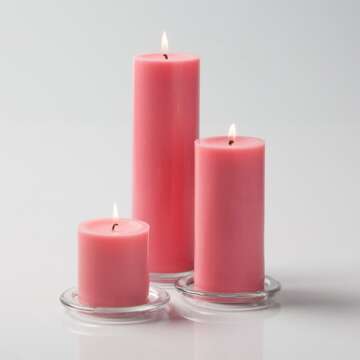 Richland® Pink Pillar Candles Set of 3