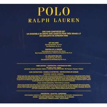 POLO RALPH LAUREN Teddy Bear Boys Blue Stripe King Comforter Set with 2 King Shams