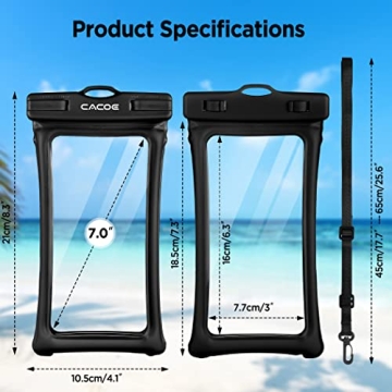 Floatable Waterproof Phone Case 2 Pack for 7"