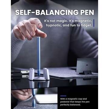 novium Hoverpen - Luxury Pen for Men & Women, Vertically Standing Executive Ballpoint Pen with Top G...