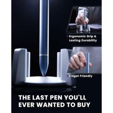 novium Hoverpen - Luxury Pen for Men & Women, Vertically Standing Executive Ballpoint Pen with Top Grade Free-Flowing Ink Refill, Metal Made, Unique Gifts, Luxury Pen for Men, Mens Gifts Ideas