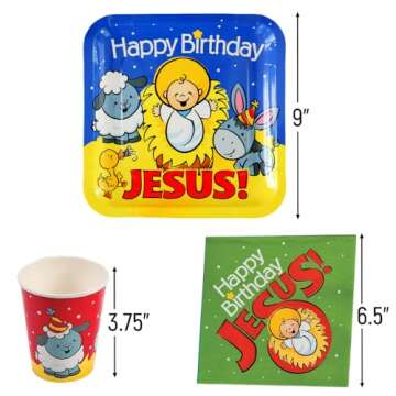 HAPPY BIRTHDAY JESUS" TABLEWARE - Party Supplies - 32 Pieces