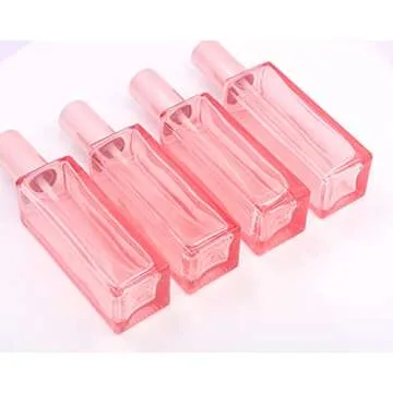 4 Pcs,1 Oz Pink Fine Mist Atomizer,Empty Glass Bottles With Rose-Golden Spray Pump Head,Protable Travel Liquid Cosmetic Containers for Perfume,Essential Oils-Pipette&Funnel Included