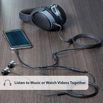 StarTech.com 3.5mm Audio Extension Cable - Slim Audio Splitter Y Cable and Headphone Extender - Male...