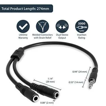 StarTech 3.5mm Audio Extension Y Cable for Audio Sharing