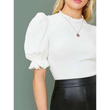 Romwe Ruffle Puff Sleeve Blouse for Effortless Style