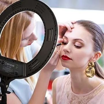 Crenova 18 inches LED Ring Light with Stand, Carrying Bag, Phone Holder, Bluetooth Remote Shutter for Smartphone YouTube TikTok Selfie Shooting