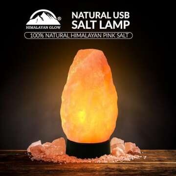 Himalayan Salt Lamp Multicolor with USB & Plastic Base – Hand-Carved Himalayan Salt Lamp for Home,...