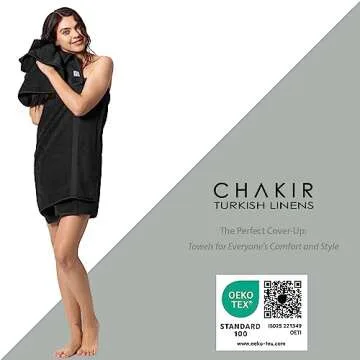 Chakir Turkish Linens | Hotel & Spa Quality 100% Cotton Premium Turkish Towels | Soft & Absorbent (4-Piece Washcloths, Black)