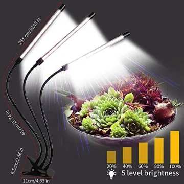 GHodec Indoor Plant Grow Light with Timer & Dimmable Features