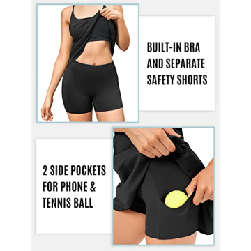 Stylish Heathyoga Womens Tennis Dress with Shorts & Pockets