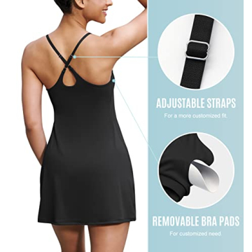 Stylish Heathyoga Womens Tennis Dress with Shorts & Pockets