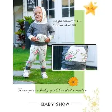 Oklady Toddler Girl Clothes Infant Baby Girl Clothes Hoodie Tops and Pants Set (Grey, 18-24 Months)