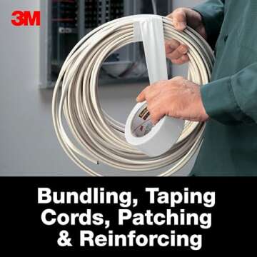 3M Multi-Use Colored Duct Tape, White with Strong Adhesive and Water-Resistant Backing, Multi-Surface 3M Duct Tape for Indoor and Outdoor Use, 1.88 Inches x 20 Yards, 1 Roll (3920-WH)