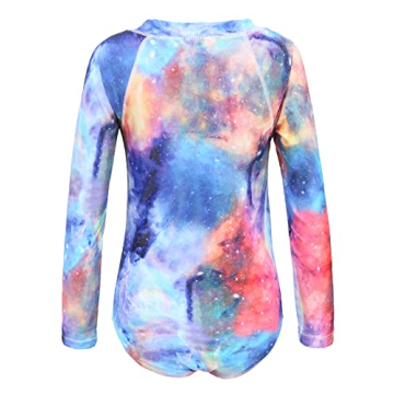 Zestonie Girls Long Sleeve Rash Guard One Piece Swimsuit