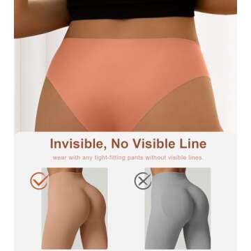 DEANGELMON Seamless Underwear for Women No Show Bikini Panties Comfortable Stretch Invisible Ladies Hipster Briefs 7 Pack X-Large