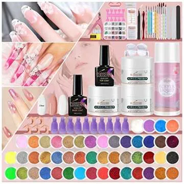 Cooserry 115 In 1 Acrylic Nail Kit - 48 Colors of Glitter Acrylic Powder And Liquid Monomer Set for ...