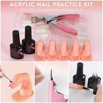 Cooserry 115 In 1 Acrylic Nail Kit - 48 Colors of Glitter Acrylic Powder And Liquid Monomer Set for Nails Professional Set - 5 Pcs Acrylic Nail Brush And Manicure Tools For Acrylic Nail Starter