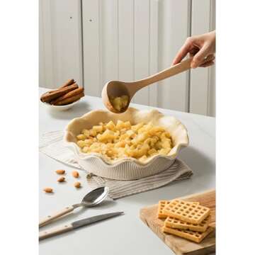 MIKIGEY 11" Ceramic Deep Pie Pan for Perfect Baking