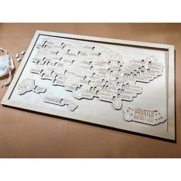 Haunted Map - 2024 New Haunted Mansion Decor Bucket List Map, Scary Halloween Decorations Indoor Cre...