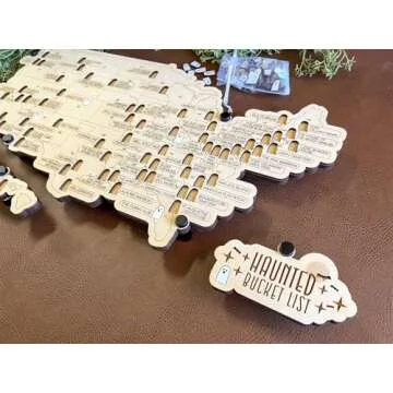 Haunted Map - 2024 New Haunted Mansion Decor Bucket List Map, Scary Halloween Decorations Indoor Creepy Decor Horror Decor Spooky Home Stuff Wall Decor Horror Movie Puzzles Gifts (Frameless, 7*11in)