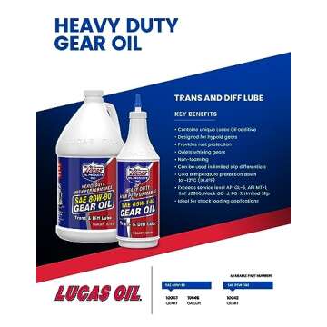Lucas Oil 10046 Heavy Duty Gear Oil 1 Gallon for Performance