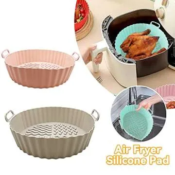 Air Fryer Silicone Liners Easy Clean Food Safe 7.5 Inch
